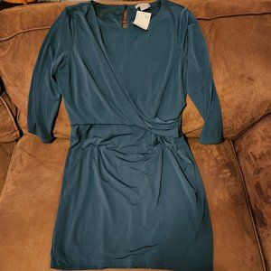 NWT Women's H&M LS Green Dress Size Large